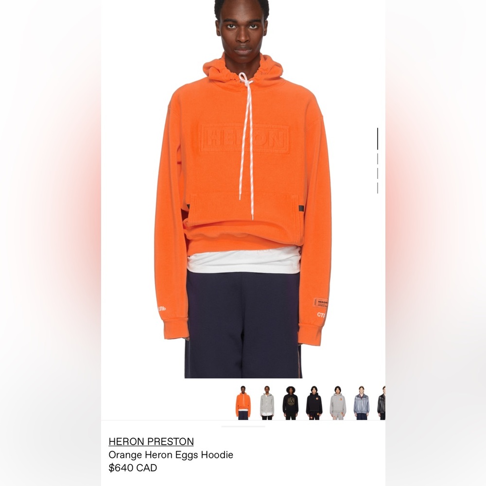 Heron Preston Orange Hoodie